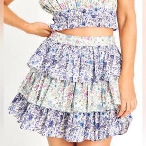 LoveShackFancy Mateo Skirt Daybreak Blues